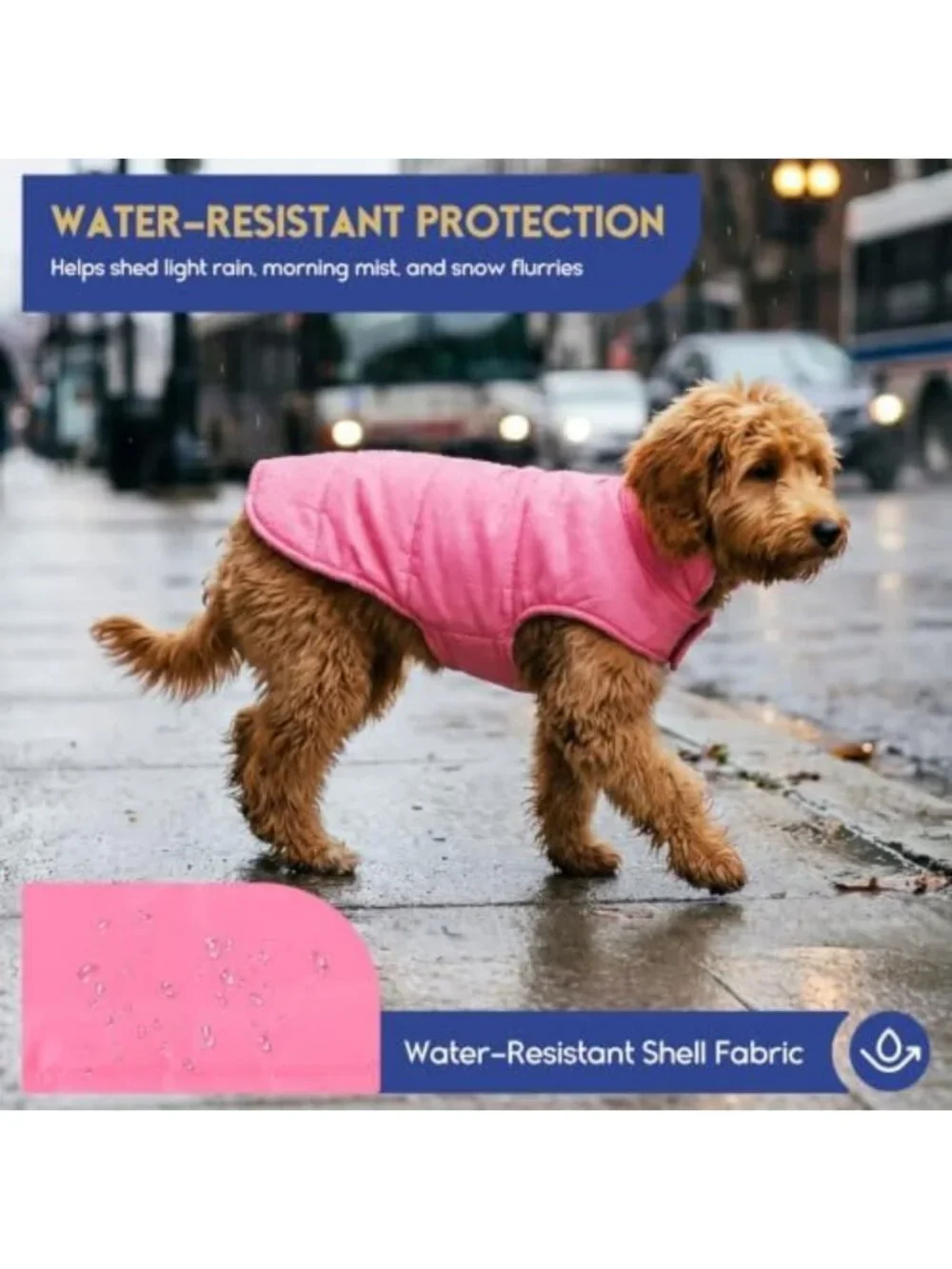 Reversible Winter Dog Coat - Warm Jacket for Small, Medium & Large Dogs